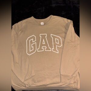 GAP Crewneck Sweatshirt in Khaki with White Logo
